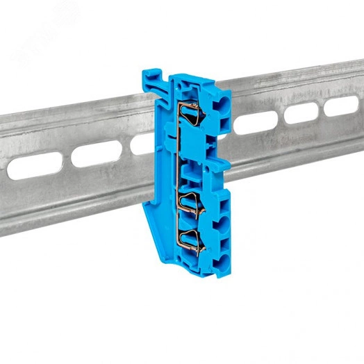 Колодка клеммная пружинная JXB-ST-2.5 31А 3 вывода синяя