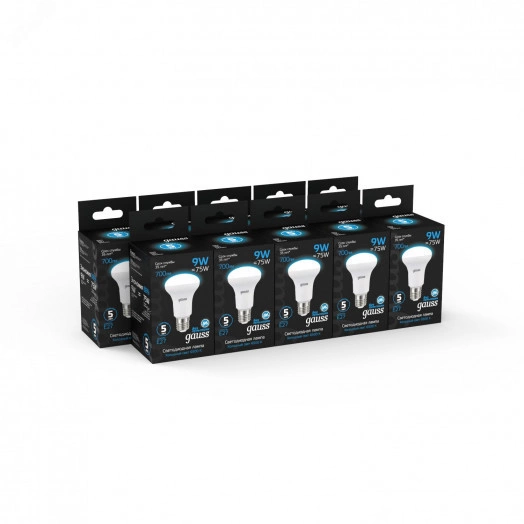 Лампа светодиодная LED 9 Вт 700 лм 6500К AC150-265В E27 грибок R63 холодная  Black Gauss