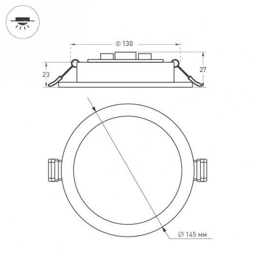 Светильник DL-BL145-12W Day White (ARL, IP40 Металл, 3 года)