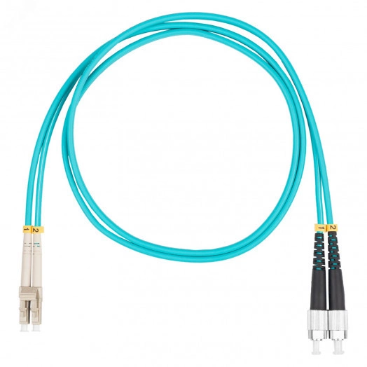 Шнур оптический коммутационный (патч-корд), LC-FC, дуплекс (duplex) OM3, нг(А)-HF, бирюзовый, 3,0 м