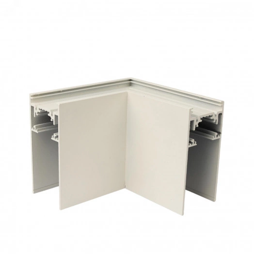 Коннектор UBX-MS21/35 WHITE для накладных магнитных шинопроводов, 35мм. Угловой. Горизонтальный. Белый. ТМ