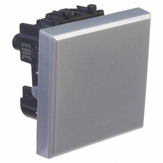 Avanti Выключатель одноклавишный, модульный Закаленная сталь 2 модуля