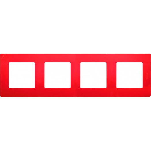 ETIKA Рамка 4 поста красная