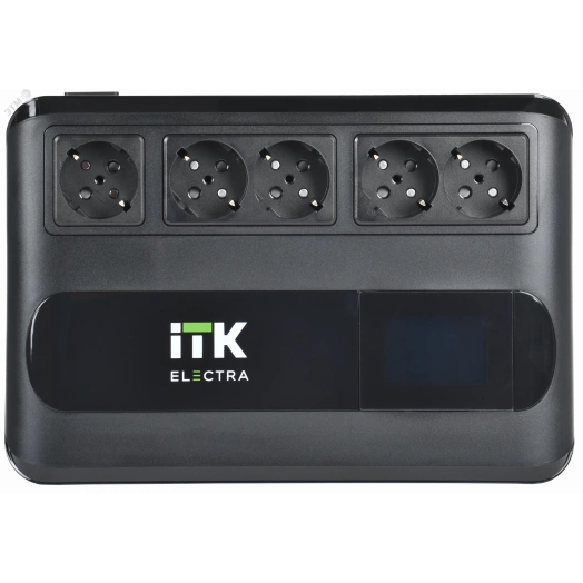 Источник бесперебойного питания Line-interactive 1000 ВА/600 Вт, однофазный, LCD дисплей, с АКБ 1х9AH, 5xSchuko