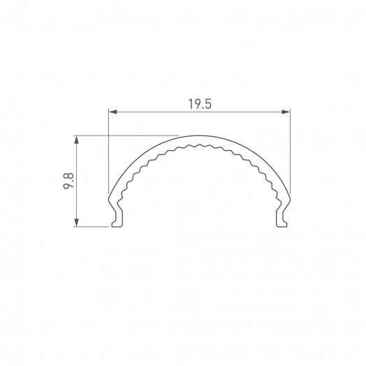 Экран ARH-WIDE-B-H20-2000 Round Clear-PM (ARL, Пластик)