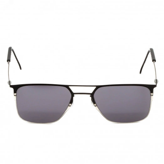 Очки черные солнцезащитные из титана с серыми линзами. Модель 12