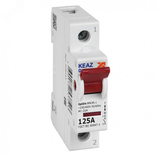 Выключатель нагрузки 1П 125А 400В OptiDin BM63PL-1125-УХЛ3 (ВМ63PL)