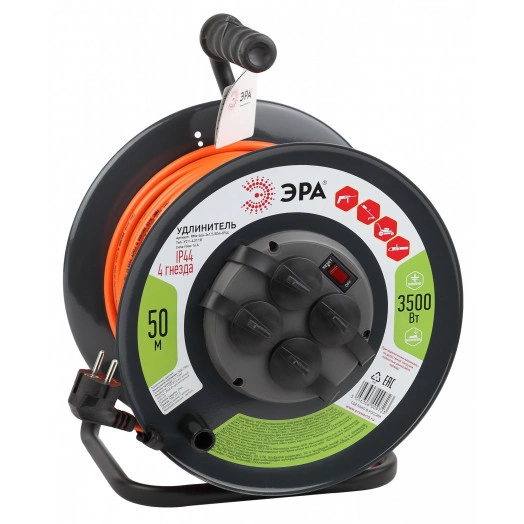 Удлинитель силовой RMx-4es-3x1.5-50m-IP44 на м. катушке c/з 4 гн 50м ПВС 3х1.5 RMx-4es-3x1.5-50m-IP44