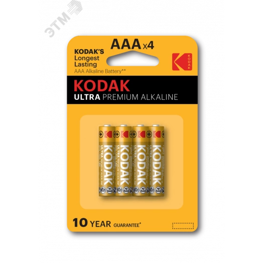 Батарейка Kodak LR03-4BL ULTRA PREMIUM Alkaline [ K3A-4 U] (40/200/32000)