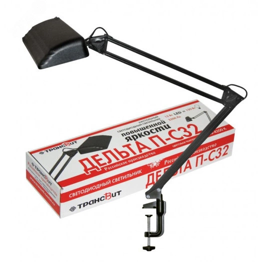 Светильник светодиодный Дельта П-С32 12Вт LED на  струбцине черный