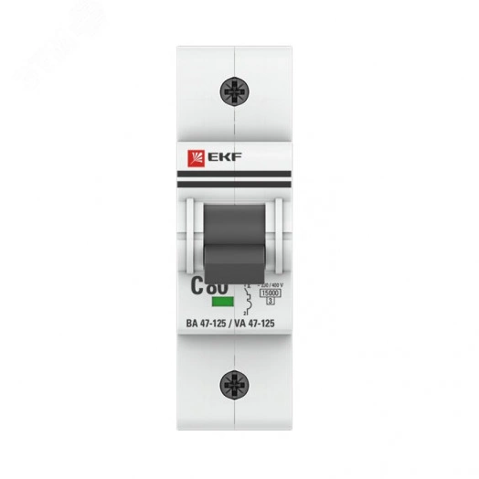 Автоматический выключатель ВА 47-125 1P 80А (D) 15кА PROxima