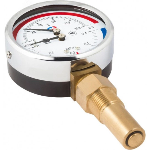 Термоманометр радиальный ТМТБ-31Р.1, 0...120С, 0...0,6 МРа 1/2' кл.2.5