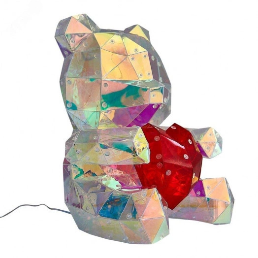 Светильник декоративный Мишка с сердцем с USB проводом 200 светодиодов Белый свет Цвет корпуса радужный TM Uniel ULD-R508 USB BEAR WITH HEART