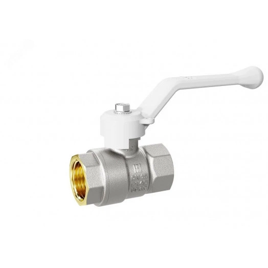 Кран шаровой 11б27п1 Ду15 Ру40 (1/2') ВВ белая ручка рычаг