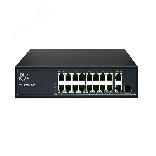 Коммутатор неуправляемый 16 портов RJ45/SFP 10 100 Мб/с PoE 300Вт