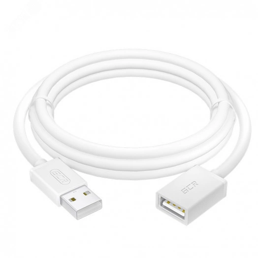 Удлинитель USB 2.0 AM на AF, 0.3 м., белый, морозостойкий