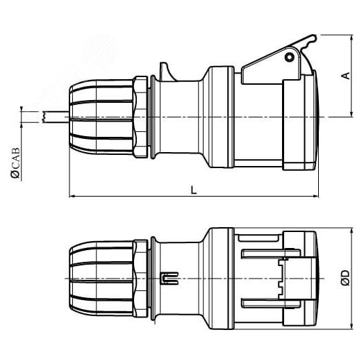 Розетка кабельная 16A 3P+E IP44 переносная 400V