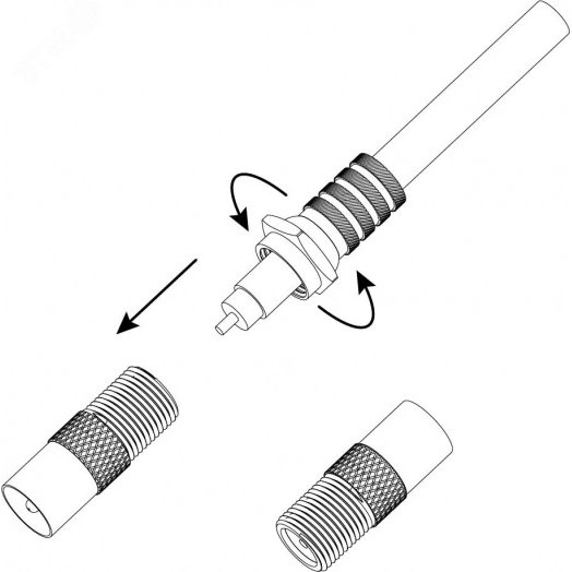 Переходник Simple RS-A01-1 гнездо F-штекер TV 1 шт