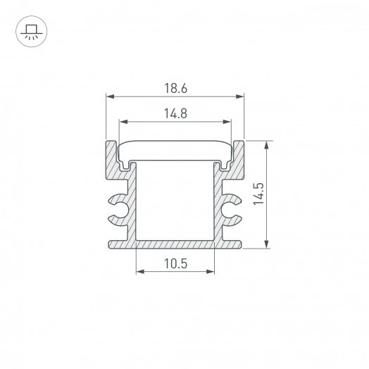 Профиль FLOOR18-H15-3000 ANOD BLACK (Arlight, Алюминий)