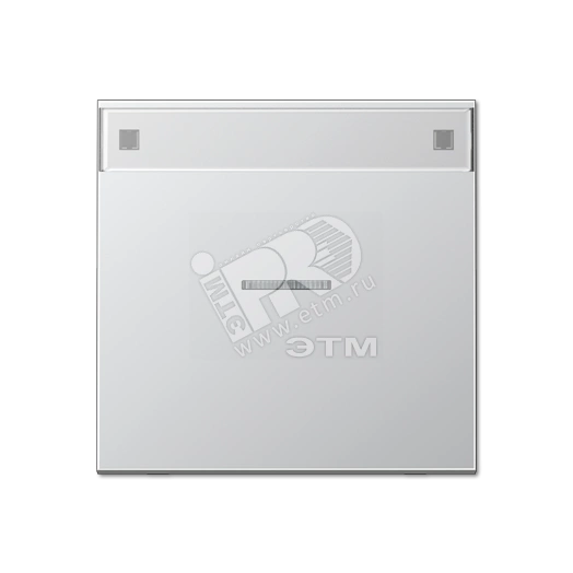 Клавиша для контрольного выключателя с подсветкой с полем для надписи алюминий