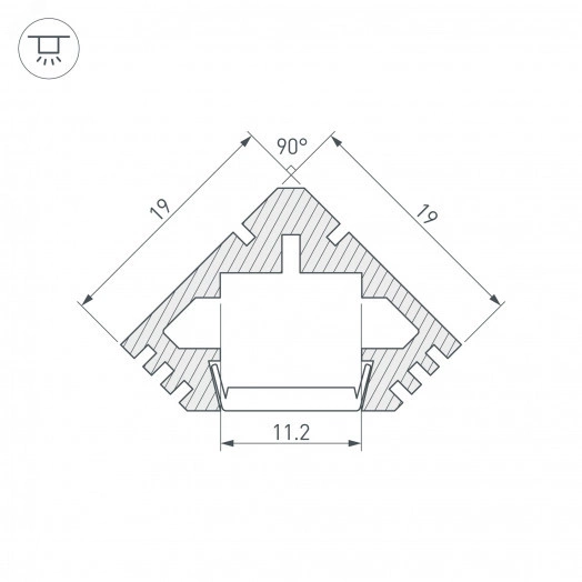 Профиль PDS45-T-2000 ANOD Black (ARL, Алюминий)