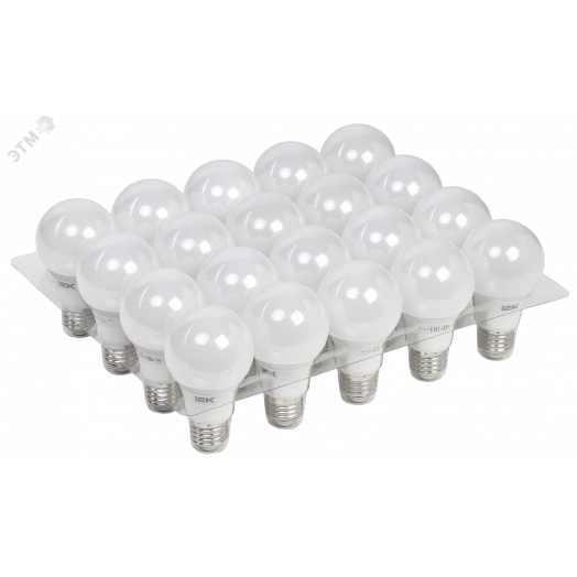Лампа светодиодная A60 груша 11Вт 230В 4000К E27 (20шт/жкхпак) IEK