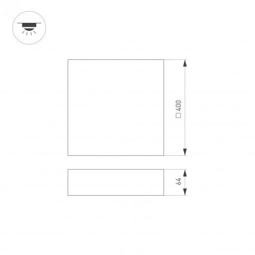 Светильник SP-QUADRO-S400x400-40W Day4000 (BK, 120 deg, 230V) (, IP40 Металл, 3 года)