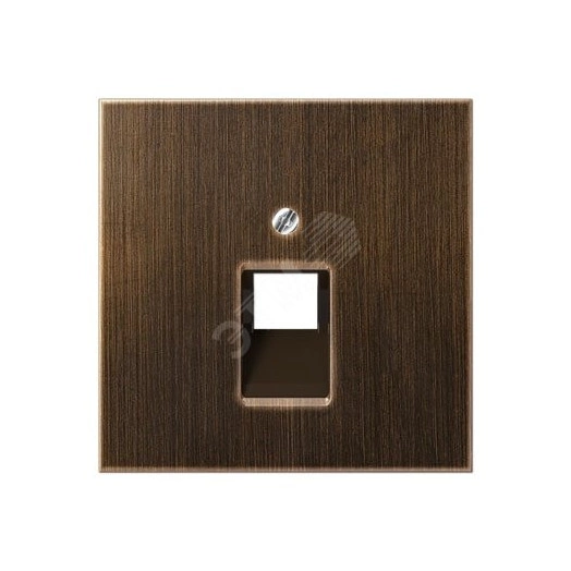 Накладка для 1-ой телефонной/компютерной розетки  IAE/UAE (1 x 8-пол.)   Серия LS990  Материал- металл  Цвет- античная латунь