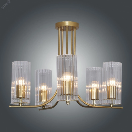 Светильник Ария 151 зол. (Плафон 0014) НПБ 01-5х60-164  потолочный