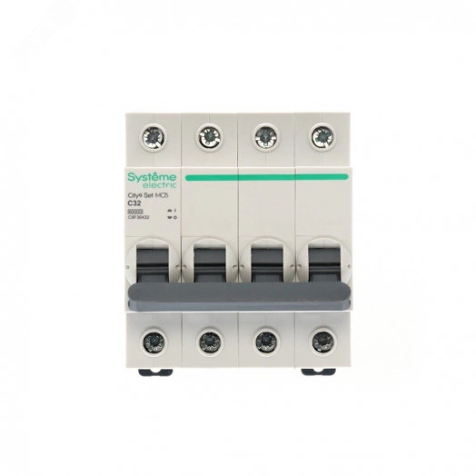 Выключатель автоматический четырехполюсный (АВ) С 32А 4P 6kA 400В City9 Set