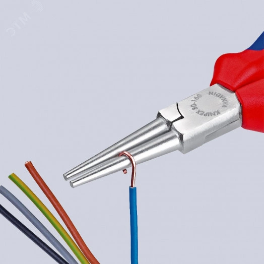 Круглогубцы губки без насечек 41 мм L-160 мм хромированные двукомпонентные рукоятки