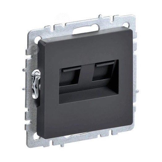 BRITE Розетка компьютерная двойная RJ45 кат.6 РК11-2-БрГ графит IEK