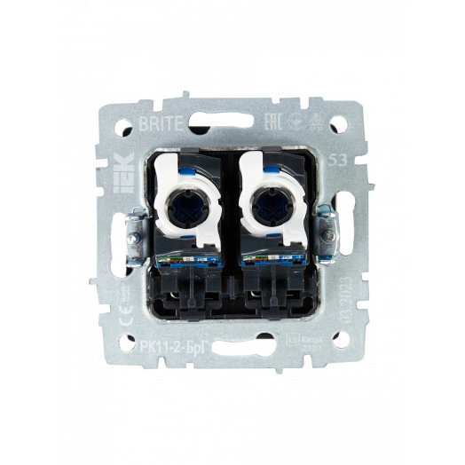 BRITE Розетка компьютерная двойная RJ45 кат.6 РК11-2-БрГ графит IEK