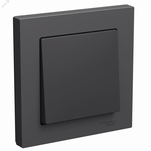 ATLASDESIGN 1-клавишный ВЫКЛЮЧАТЕЛЬ, сх.1, 10АХ, в сборе, БАЗАЛЬТ