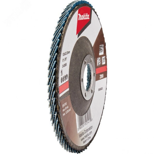 Диск лепестковый шлифовальный 125x22,23 мм, Z80, стекловолокно, угловой