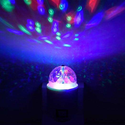 Светильник проекционный LED 3 Вт белый с фиксированной проекцией диско MOOD Gauss