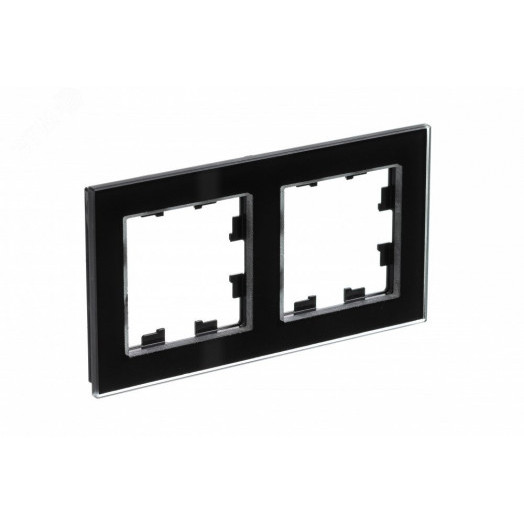 Рамка двухпостовая ATLASDESIGN NATURE, СТЕКЛО ЧЕРНЫЙ