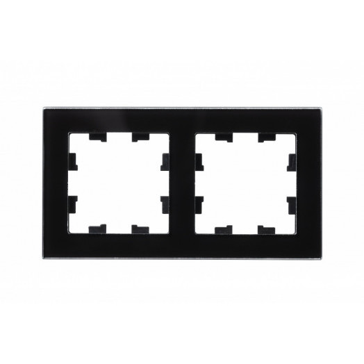 Рамка двухпостовая ATLASDESIGN NATURE, СТЕКЛО ЧЕРНЫЙ