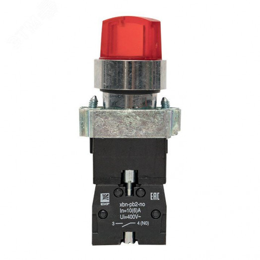 Переключатель BD21 2P c красной подстветкой 230В NO PROxima