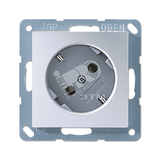 Розетка штепсельная SCHUKO 16A 250V угол наклона 45 гр. алюминий