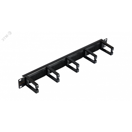 Органайзер 19 дюймов, 1U, кольца 53мм, пластиковые кольца, с щетками, черн, 2шт.