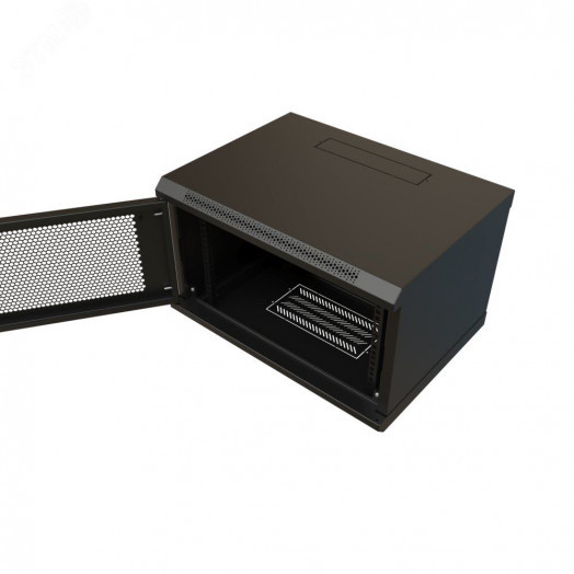 Шкаф настенный 19-дюймовый 19'' 6U 367x600х600мм металлическая передняя дверь с замком черный RAL 9004 WRline''