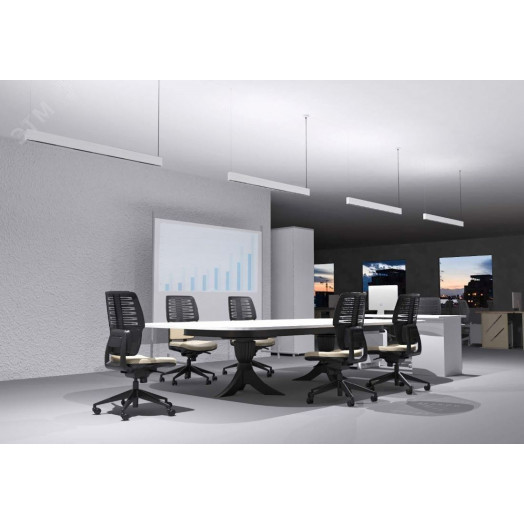 Светильник светодиодный ДСО/ДПО-36Вт 1200х35х75мм IP20 2900Лм 4000K Stellar-Line черный, опал