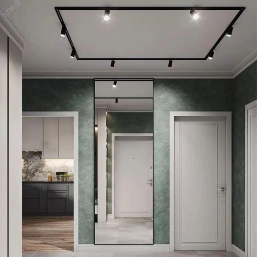 UBX-Q122 G11 BLACK 1 POLYBAG Соединитель для 2-х шинопроводов типа G, прямой внутренний. Однофазный. Черный. ТМ Volpe.