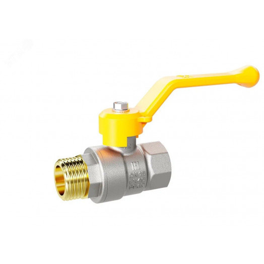 Кран шаровый латунный никелированный 11б27п Ду50 Ру25 (2') ВР/НР рычаг GAS