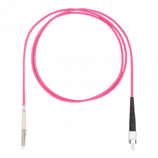 Шнур оптический коммутационный (патч-корд), LC-FC симплекс (simplex) OM4, нг(А)-HF, маджента, 15 м