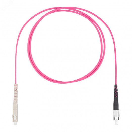 Шнур оптический коммутационный (патч-корд), SC-FC симплекс (simplex) OM4, нг(А)-HF, маджента, 10 м