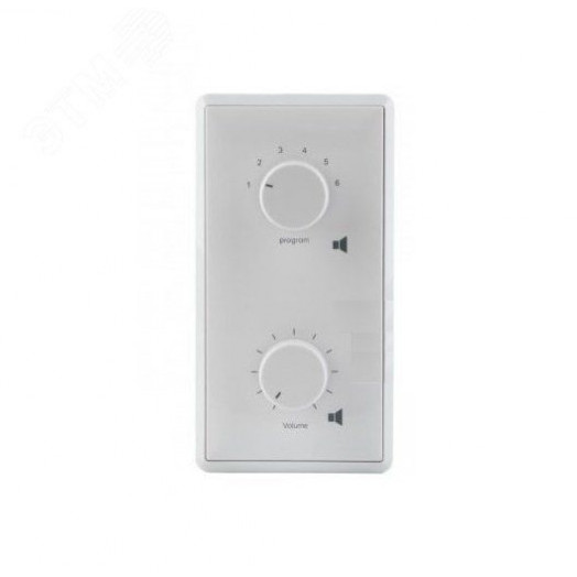 Селектор программ/регулятор громкости 12 Вт/100 В, реле принудительного включения, 80 х 154 х 67 мм, 0,25 кг