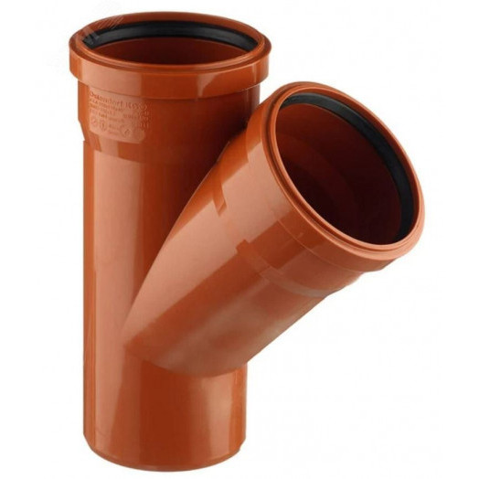 Тройник двухраструбный 45 град. 200 для наружной канализации
