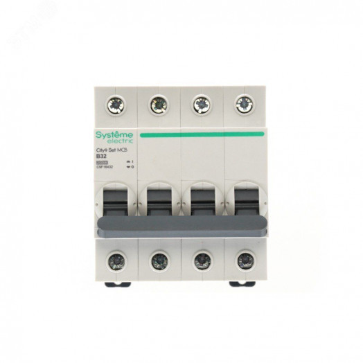 Выключатель автоматический четырехполюсный (АВ) B 32А 4P 6kA 400В City9 Set